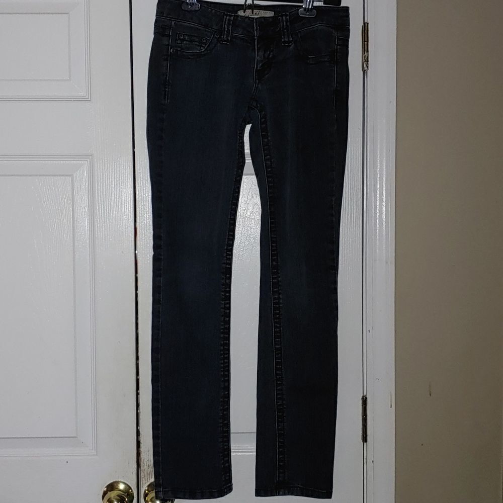 XXI black gray washed straight leg jeans Sz 25 EUC